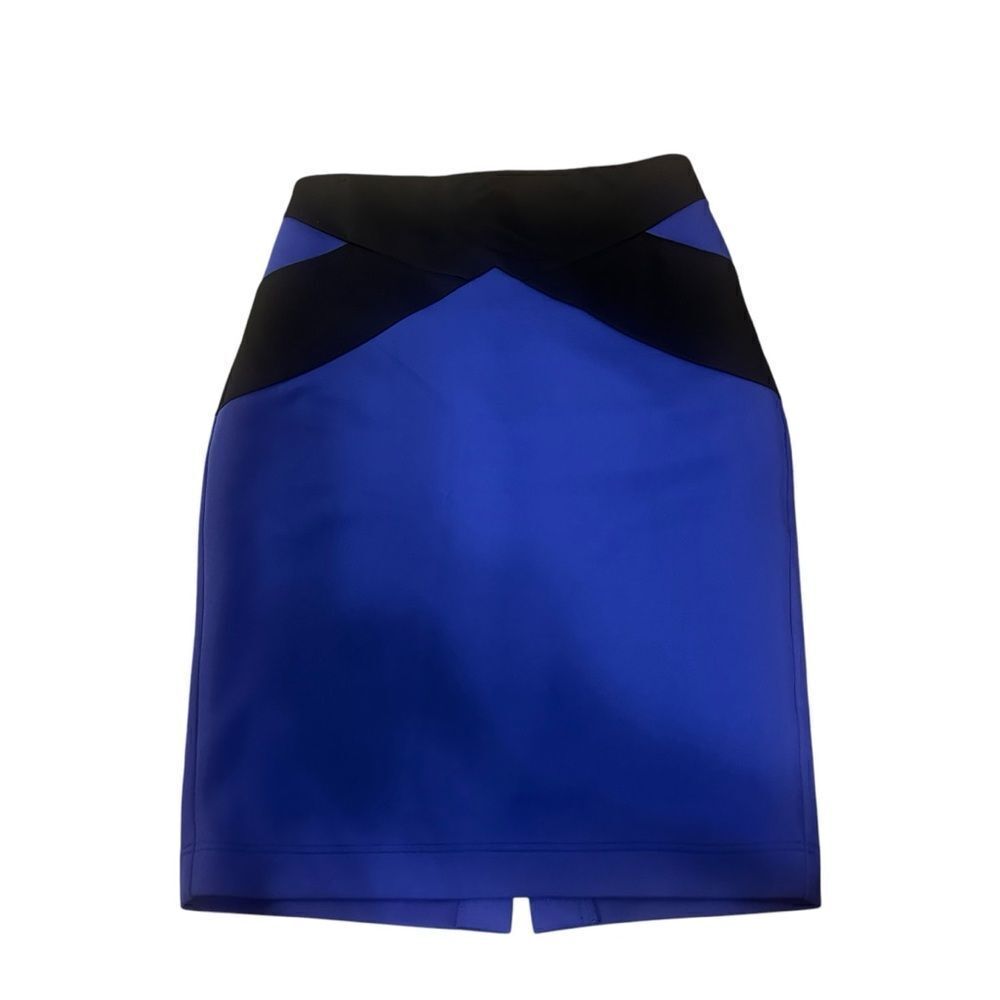 Bebe Elegant Blue and Black Women's Skirt Size Large